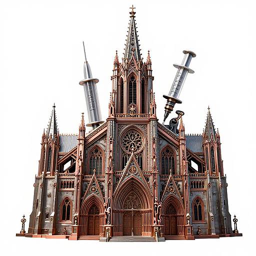 Steampunk Biomechanical Cathedral Portrait