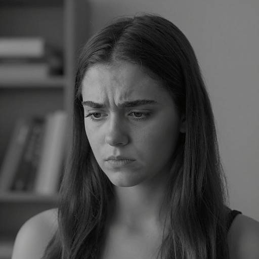 Serious Young Woman in Monochrome