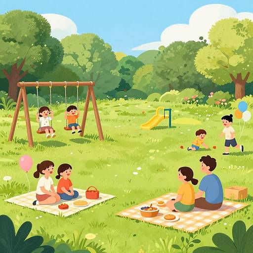 Sunny Day at Family Recreational Park