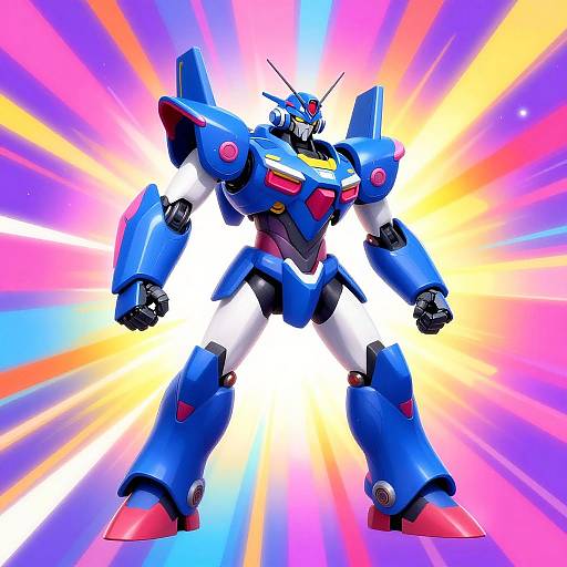 Futuristic Robot in Vibrant Armor