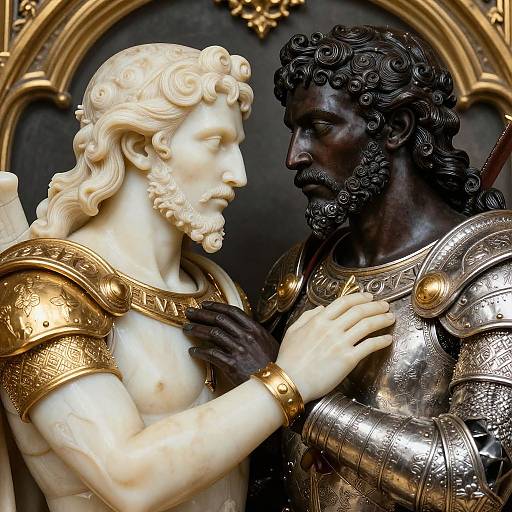 Ivory and Gold Gothic Ronin Sculpture