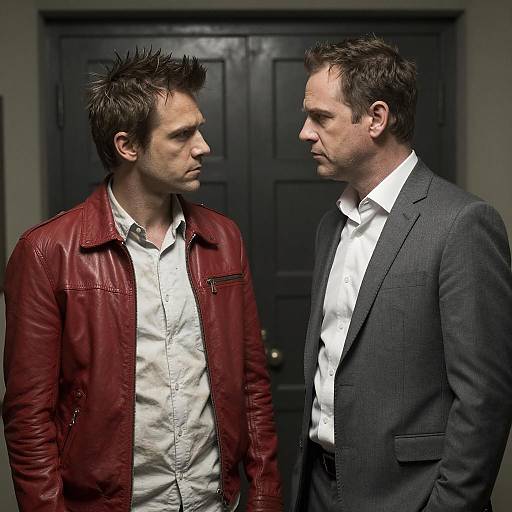 Dramatic Encounter in a Dim Hallway