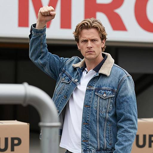 Determined Man in Urban Setting