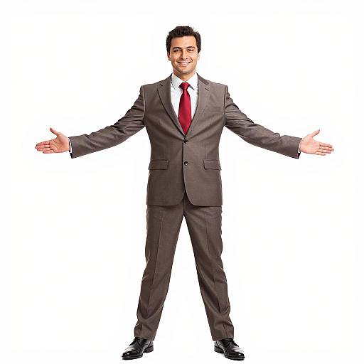 Confident Man in Brown Suit Portrait