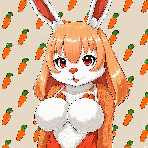 Illustration of Carrot (one piece), one piece in the style of Tokiomi tsubasa