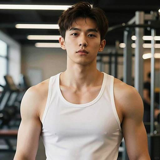 Photorealistic Gym Portrait of Boy