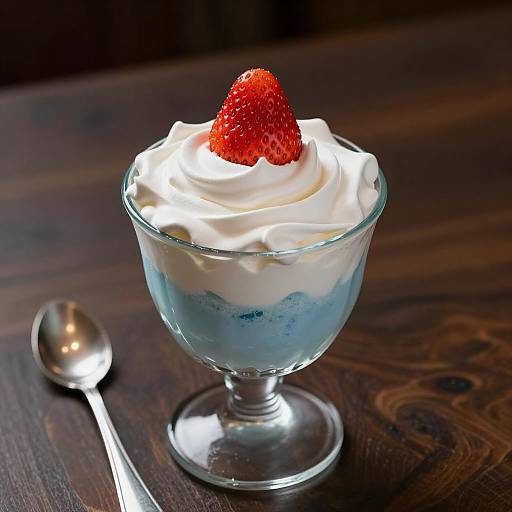 Elegant Dessert Glass with Meringue and Strawberry