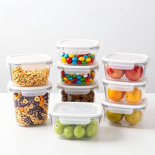 Colorful Transparent Food Storage Containers