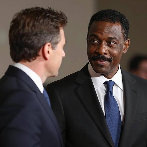 Two Men in Dim Lighting Conversation