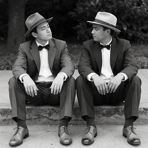 Vintage Portrait of Two Stylish Gentlemen