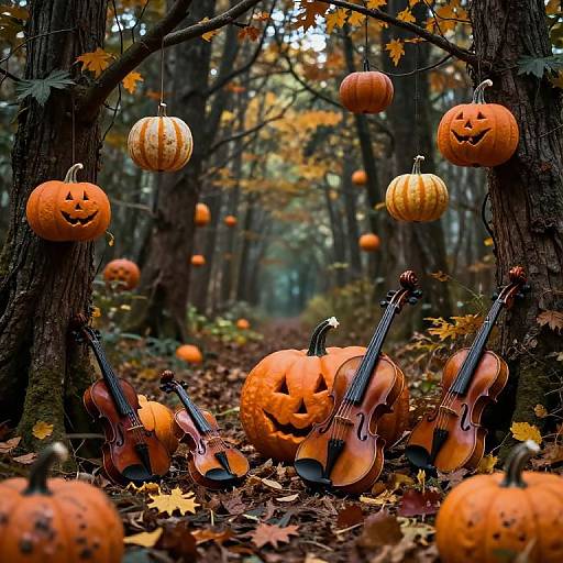 Surreal Forest of Celestial Pumpkins