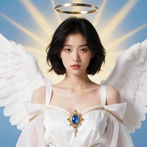 Hyper-Realistic Angelic Woman Artwork