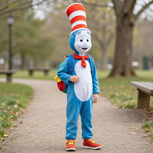 Photograph of a person in a blue and white 
