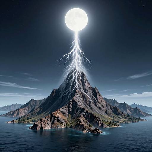 Inverted Mountain Range Below Ocean