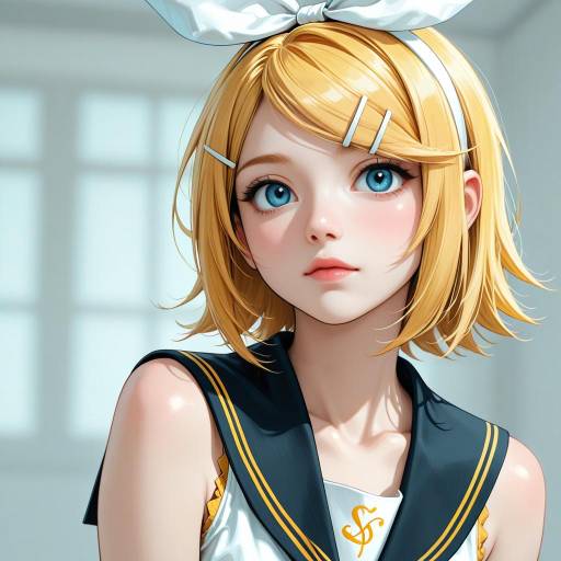 Cute Kagamine Rin in Sailor Outfit