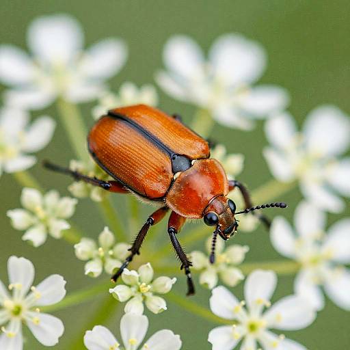 Vibrant Orange and Black Beetle Close-Up