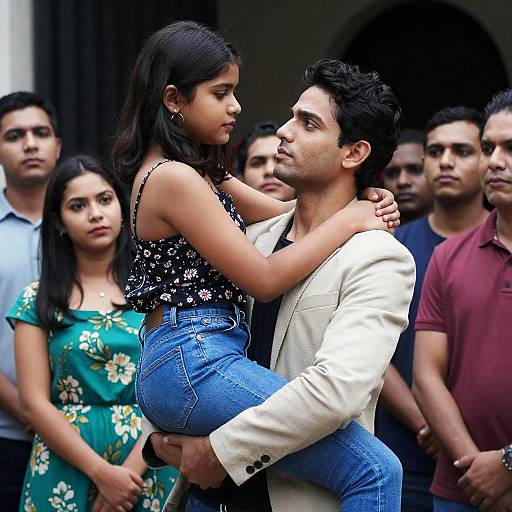 Candid Moment in a Busy Setting