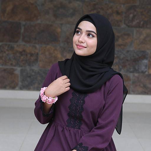Young Woman in Black Hijab Portrait