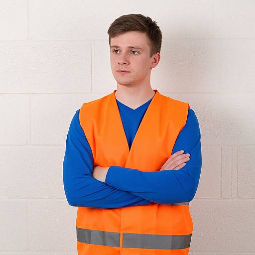 Young Man in Safety Vest Portrait