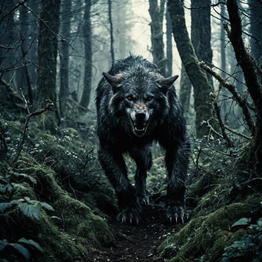 Fierce Werewolf in Dark Enchanted Forest