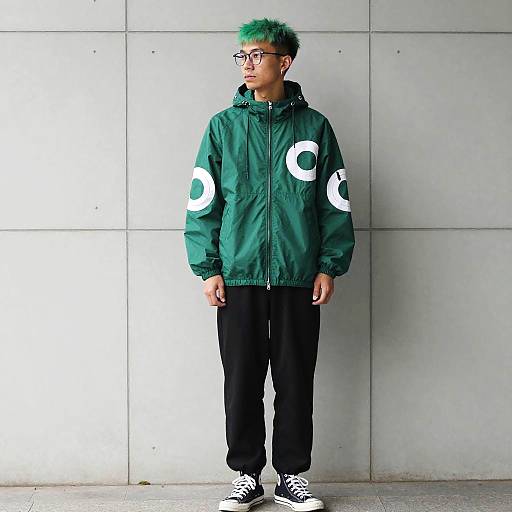 Green Haired Young Man Streetwear Portrait