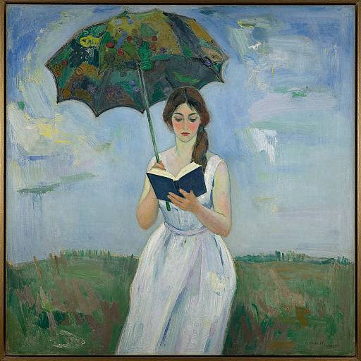 Reading Woman with Parasol Artwork