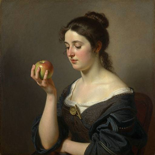 Study of Woman Holding Apple