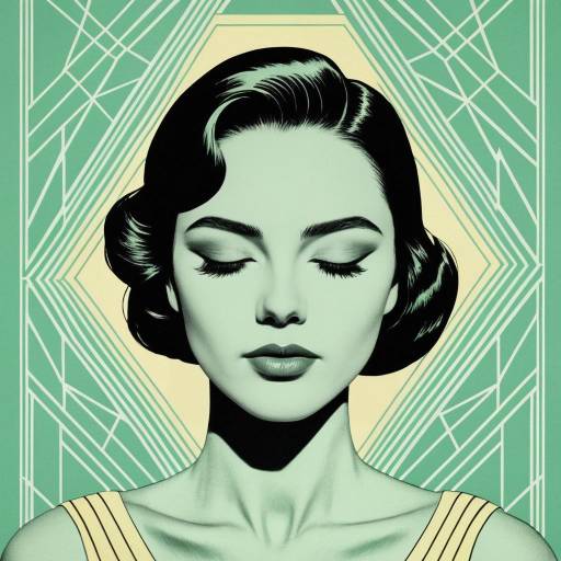 Minimalist Art Deco Woman Portrait