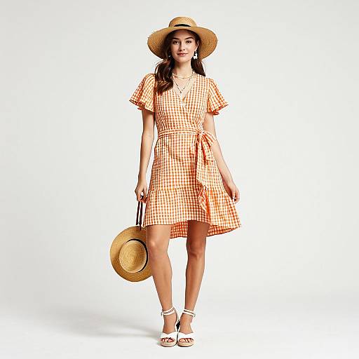 Summer Casual Gingham Dress Look