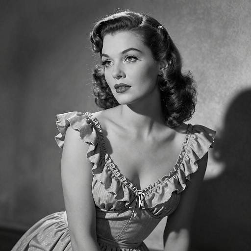 Vintage Glamour Portrait in Black and White