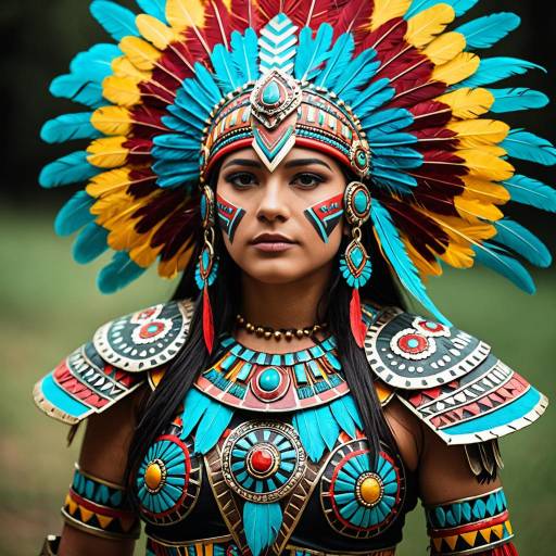 Vibrant Aztec Huitzil Cosplay Outfit