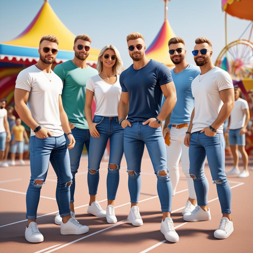 Carnival Games with Stylish Athletes in 4K