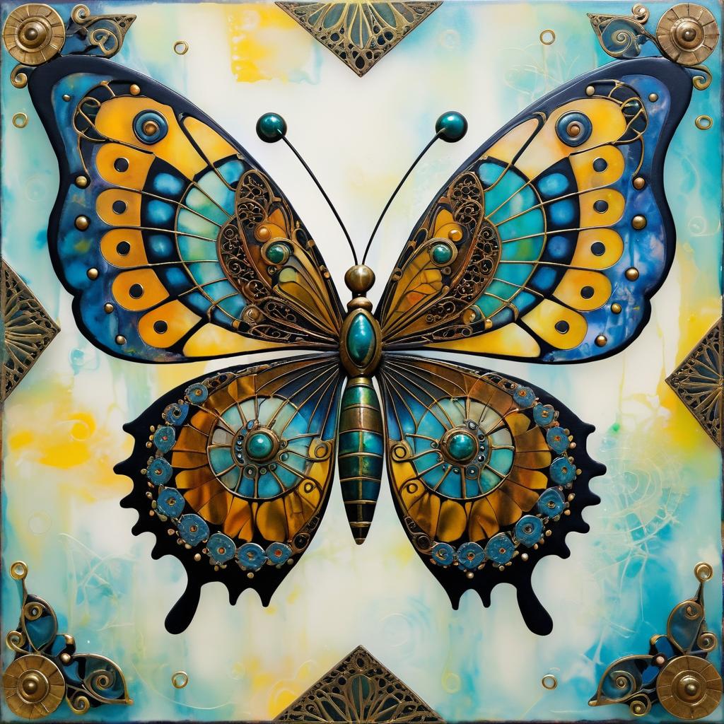 Whimsical Mechanical Butterfly Artwork