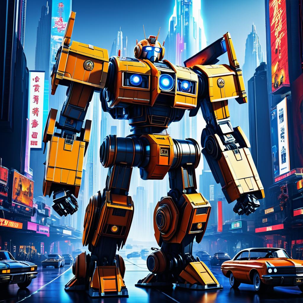 Cinematic Giant Robot Movie Poster Art