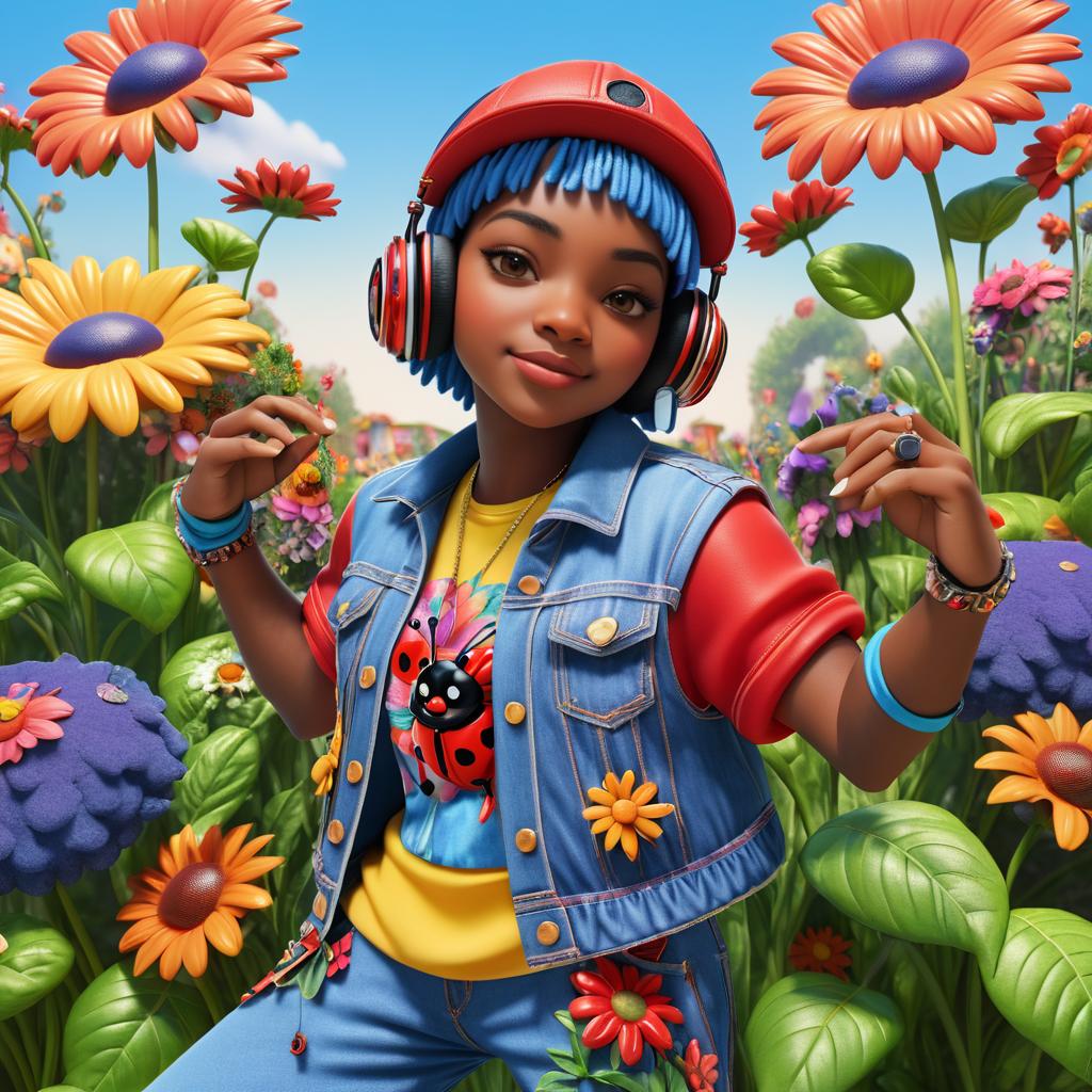 Rapper Ladybug in a Flower Garden