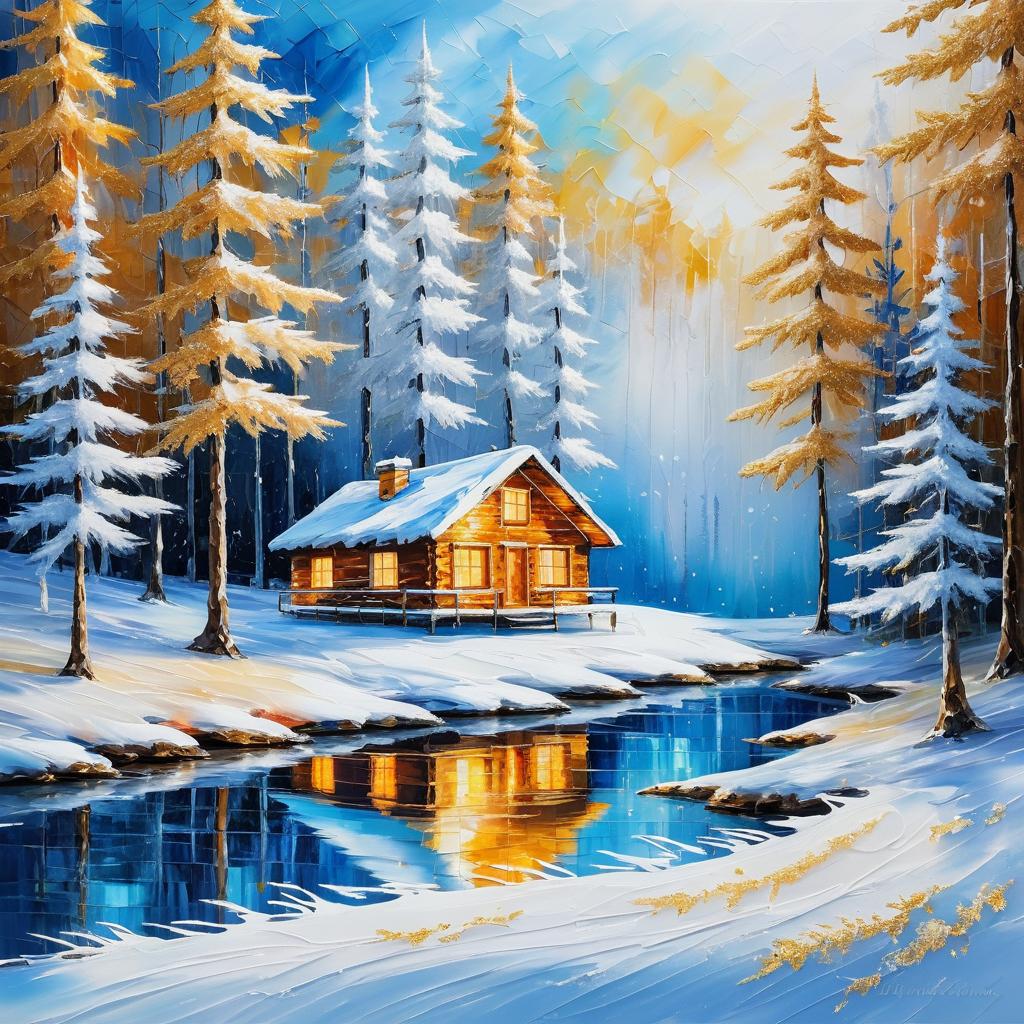 Winter Serenity: Impressionist Oil Painting