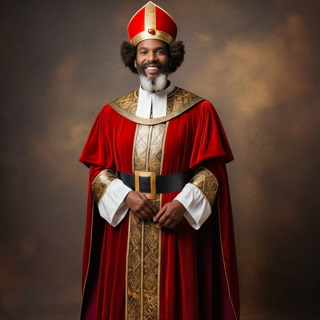 Joyful Community Leader in Sinterklaas Attire