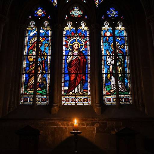 Illuminated Monastic Symbol in Chapel