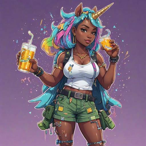 Hip-Hop Unicorn Character in Vector Style