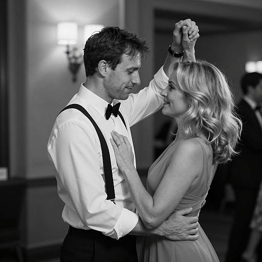 Couple Dancing in Black and White
