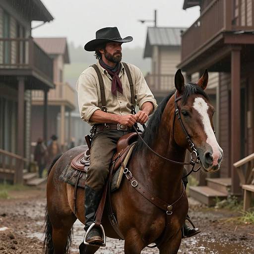 Cinematic Bank Escape in Western Setting