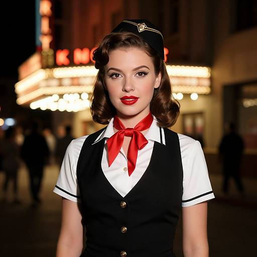 Vintage Cinema Usherette Portrait