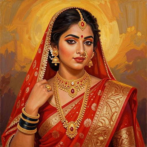 Vibrant Indian Woman in Traditional Attire