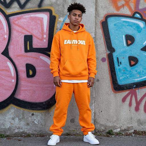 Vibrant Streetwear Portrait in Urban Setting