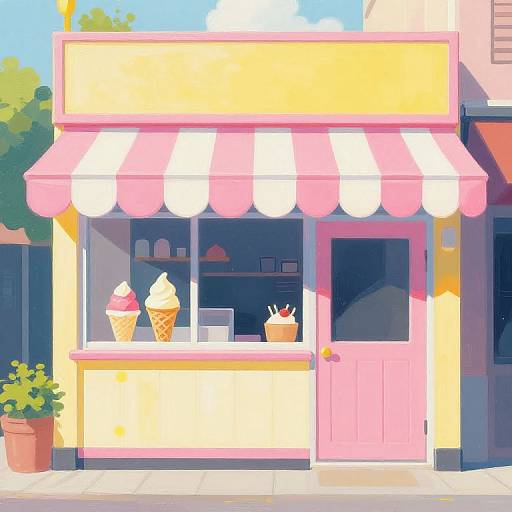 Colorful Gouache Ice Cream Shop