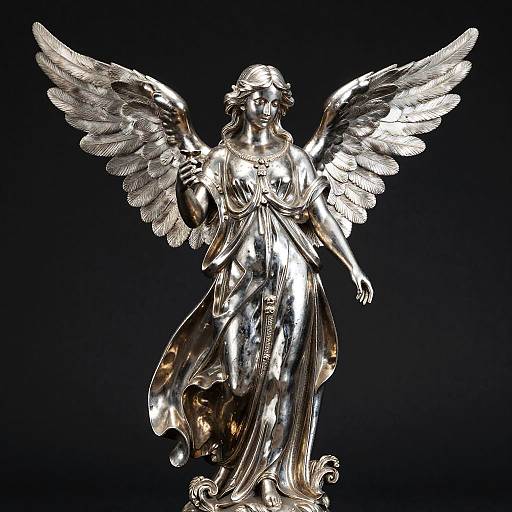 Shiny Metallic Angelic Sculpture