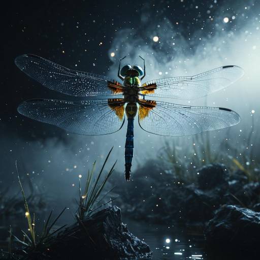 Liquid Dragonfly in Mystical Fog Art Liquid Dragonfly in Mystical Fog Art