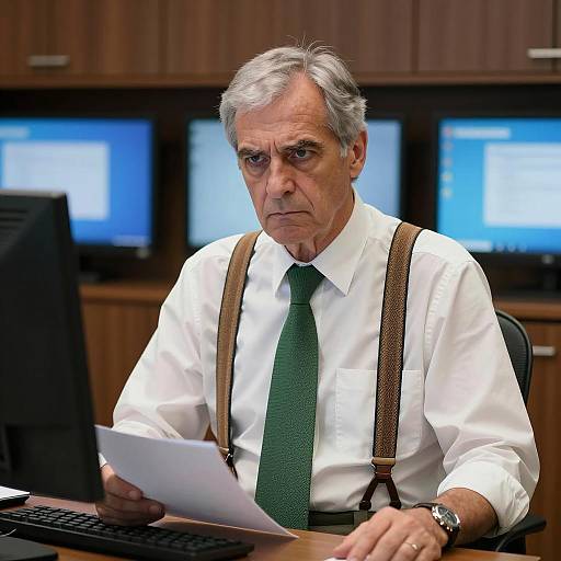 Serious Middle-Aged Man in Office