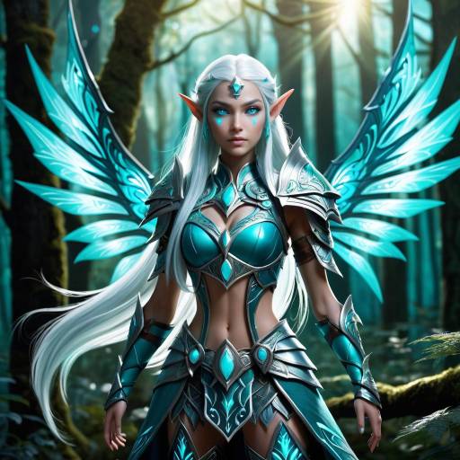 Mystical Elf Warrior in Enchanted Forest