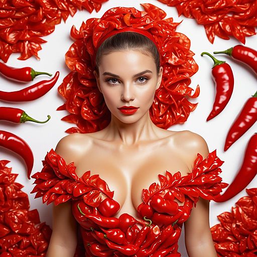Artistic Fashion with Food Elements